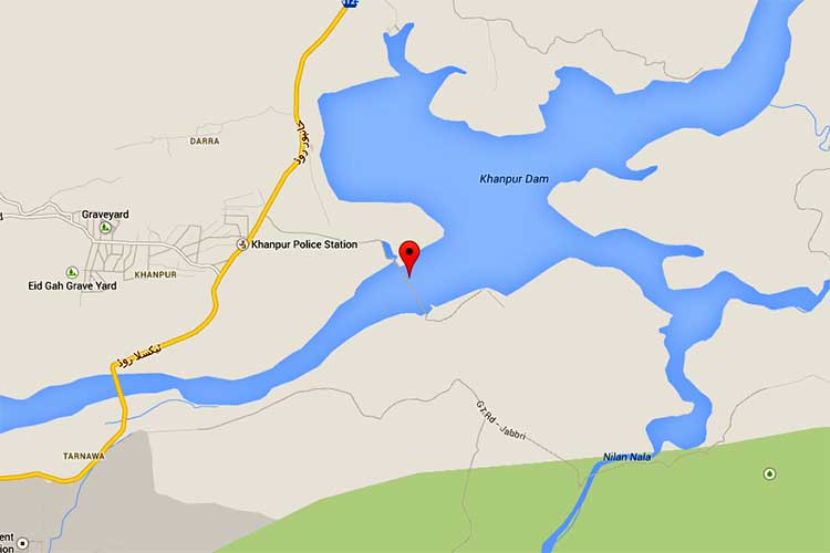 Map of Khanpur Dam Lake
